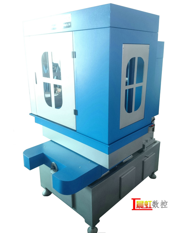 砂线切割机 蓝灰色外壳护罩 机床侧面